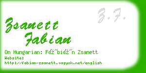 zsanett fabian business card